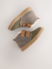 Grey Colourblock Standard Fit (F) Warm Lined Touch Fastening Boots - Image 4 of 7
