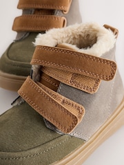 Grey Colourblock Standard Fit (F) Warm Lined Touch Fastening Boots - Image 5 of 7