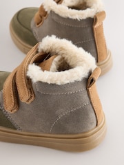 Grey Colourblock Standard Fit (F) Warm Lined Touch Fastening Boots - Image 6 of 7