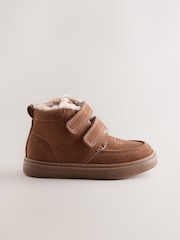 Tan Brown Standard Fit (F) Warm Lined Touch Fastening Boots - Image 2 of 5