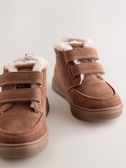 Tan Brown Standard Fit (F) Warm Lined Touch Fastening Boots - Image 3 of 5
