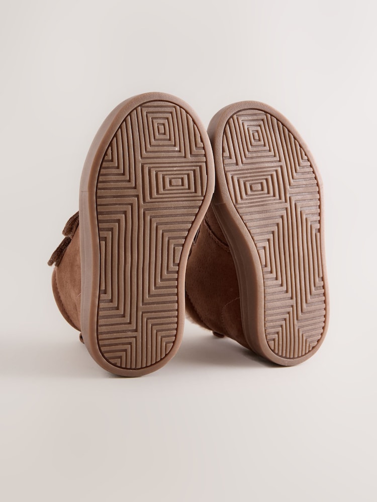 Tan Brown Standard Fit (F) Warm Lined Touch Fastening Boots - Image 5 of 5