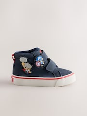 Navy Marvel Hi-Top Touch Fastening Boots - Image 2 of 5