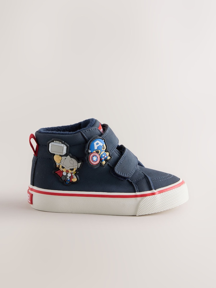 Navy Marvel Hi-Top Touch Fastening Boots - Image 2 of 5 Navy Marvel Hi-Top Touch Fastening Boots - Image 2 of 5