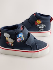 Navy Marvel Hi-Top Touch Fastening Boots - Image 4 of 5