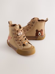 Brown Fox Standard Fit (F) Zip Fastening Hi Top Trainers - Image 1 of 5
