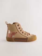 Brown Fox Standard Fit (F) Zip Fastening Hi Top Trainers - Image 2 of 5