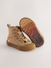 Brown Fox Standard Fit (F) Zip Fastening Hi Top Trainers - Image 4 of 5