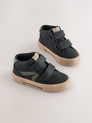 Black Standard Fit (F) Hi-Top Touch Fastening Trainers - Image 1 of 6