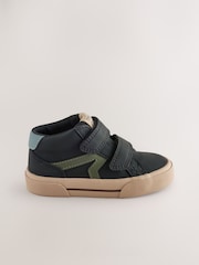 Black Standard Fit (F) Hi-Top Touch Fastening Trainers - Image 2 of 6
