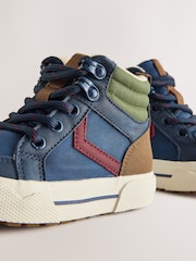 Navy Standard Fit (F) Lace Up Hi-Top Boots - Image 3 of 5