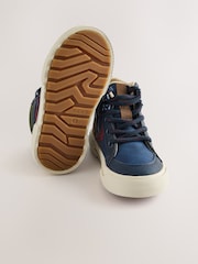 Navy Standard Fit (F) Lace Up Hi-Top Boots - Image 5 of 5