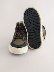 Khaki Green Standard Fit (F) Lace Up Hi-Top Boots - Image 5 of 5