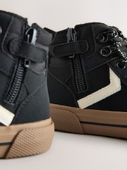 Black Standard Fit (F) Lace Up Hi-Top Boots - Image 4 of 5