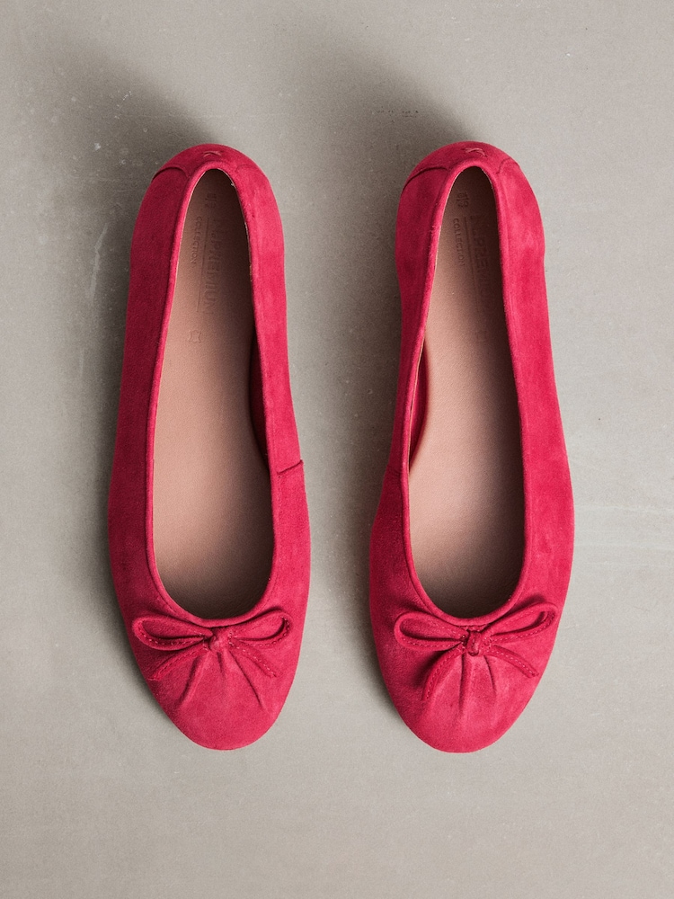 Rot - N.Premium Ballerinas aus Leder mit Raffung - Bild 1 von 8 Rot - N.Premium Ballerinas aus Leder mit Raffung - Bild 1 von 8