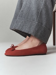 Rot - N.Premium Ballerinas aus Leder mit Raffung - Bild 4 von 8
