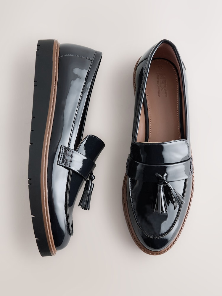 Navy Standard Fit Forever Comfort® Chunky Tassle Loafers - Image 1 of 9 Navy Standard Fit Forever Comfort® Chunky Tassle Loafers - Image 1 of 9