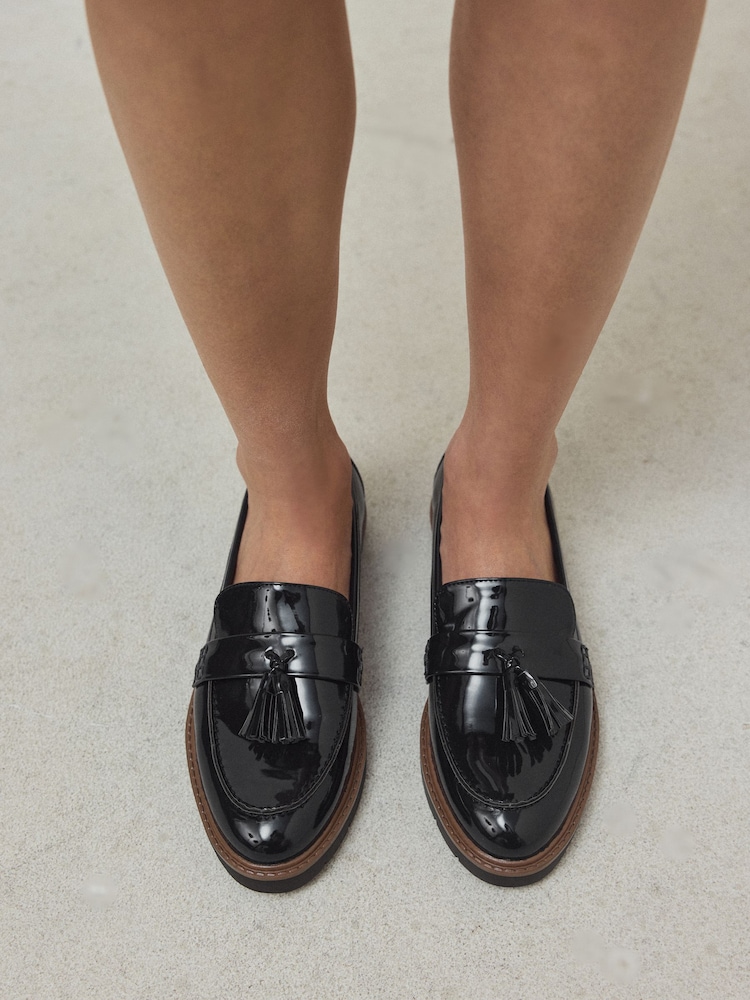 Navy Standard Fit Forever Comfort® Chunky Tassle Loafers - Image 2 of 9 Navy Standard Fit Forever Comfort® Chunky Tassle Loafers - Image 2 of 9