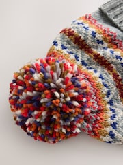 Grey Fairisle Embroidered Pom Beanie (3mths-16yrs) - Image 5 of 5