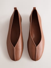 kamelyo - Forever Comfort® Leather Comfort Ballet Shoes - Larawan 1 ng 6