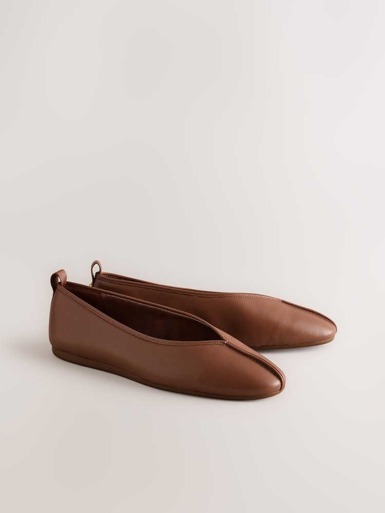 kamelyo - Forever Comfort® Leather Comfort Ballet Shoes - Larawan 2 ng 6