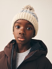 Stone Stripe Knitted Pom Beanie (1-16yrs) - Image 2 of 5