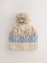 Stone Stripe Knitted Pom Beanie (1-16yrs) - Image 3 of 5
