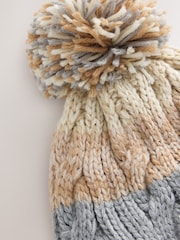 Stone Stripe Knitted Pom Beanie (1-16yrs) - Image 4 of 5