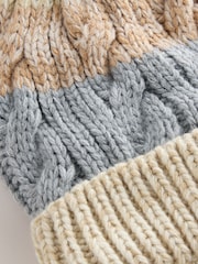 Stone Stripe Knitted Pom Beanie (1-16yrs) - Image 5 of 5