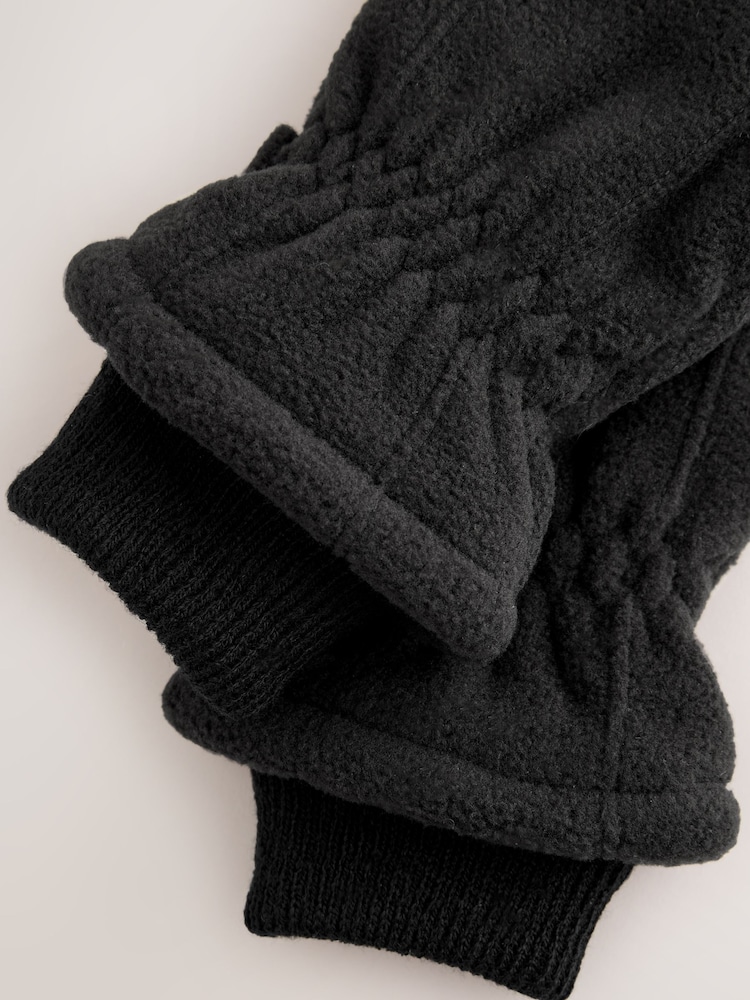 Black Fleece Gloves (3-16yrs) - Image 2 of 3
