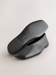 Black Forever Comfort® Leather Angled Toe Ballet Flats - Image 4 of 6