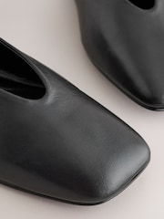Black Forever Comfort® Leather Angled Toe Ballet Flats - Image 5 of 6