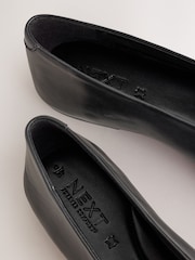 Black Forever Comfort® Leather Angled Toe Ballet Flats - Image 6 of 6