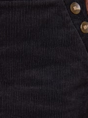 Love & Roses Black Cord Sailor Button Mini Skirt - Image 3 of 5