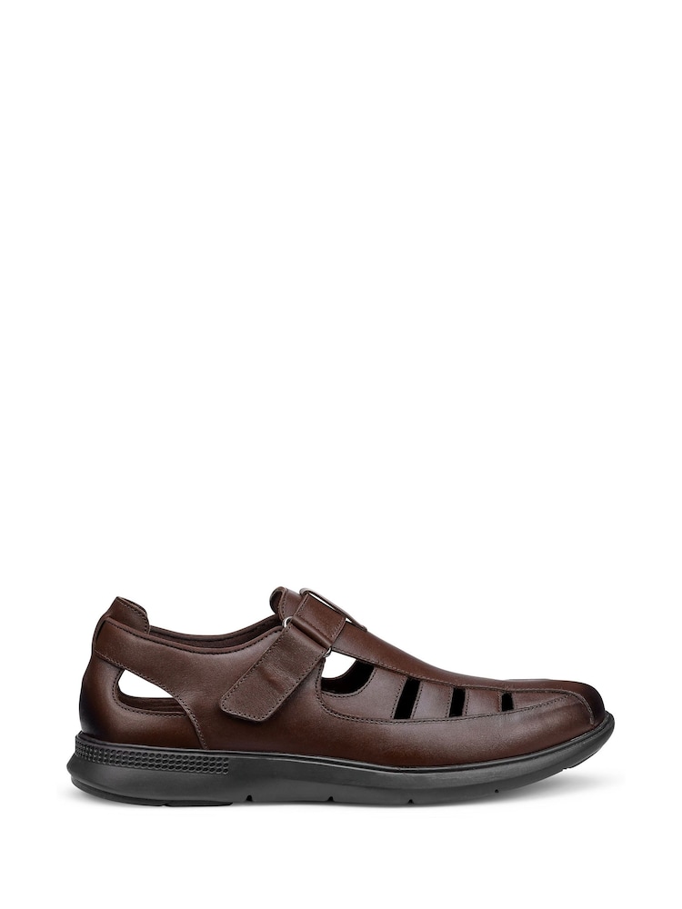 Hotter Brown Wide Fit Marlin Touch-Fastening Shoes - Image 1 of 4
