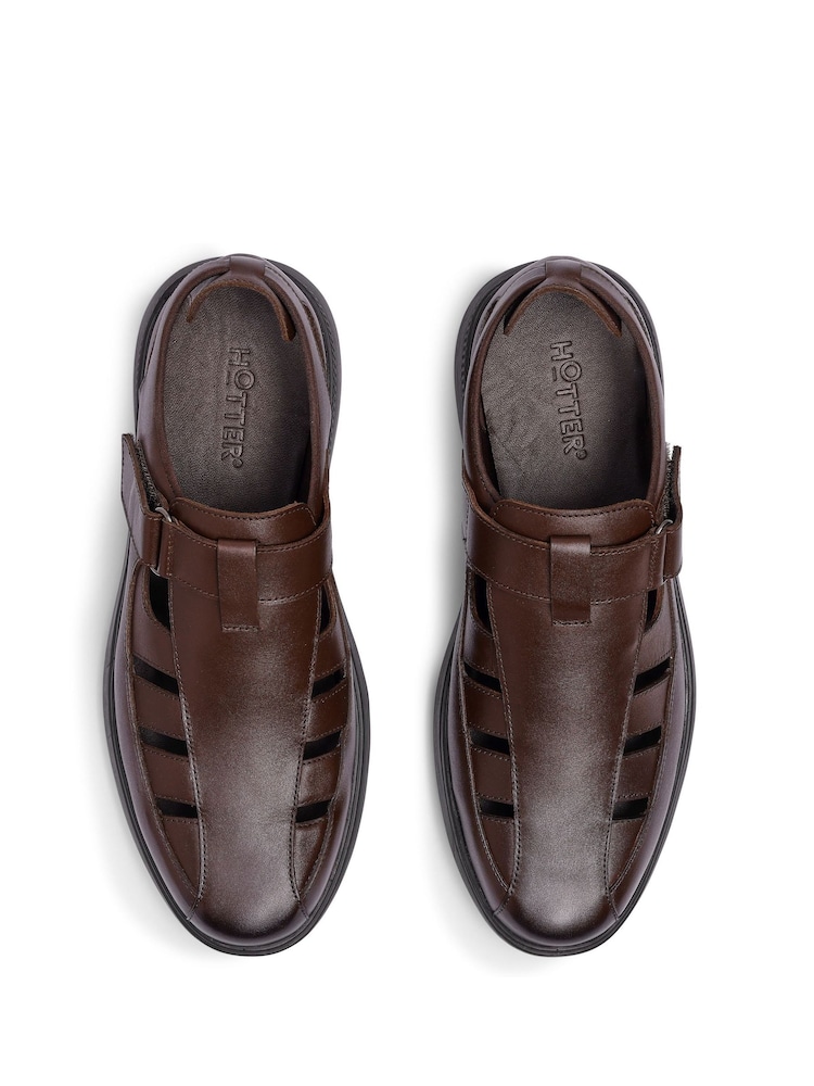 Hotter Brown Wide Fit Marlin Touch-Fastening Shoes - Image 4 of 4