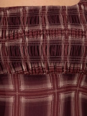 Amy Lynn Purple Noor Smocked Checkered Long Sleeve Column Dress - Image 11 of 11