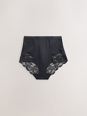 Black/White High Waist Brief Tummy Control Light Shaping Knickers 2 Pack - Image 2 of 5