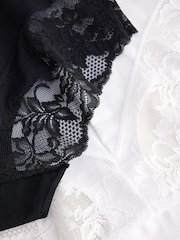 Black/White High Waist Brief Tummy Control Light Shaping Knickers 2 Pack - Image 5 of 5