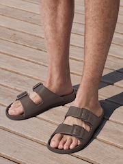 Totes Brown Solbounce Adjustable Double Buckle Slides - Image 1 of 5