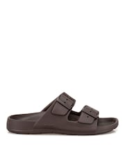 Totes Brown Solbounce Adjustable Double Buckle Slides - Image 2 of 5