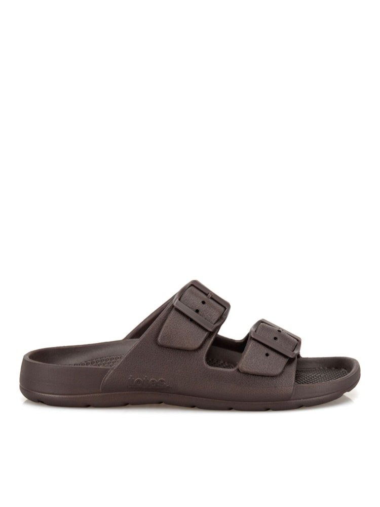 Totes Brown Solbounce Adjustable Double Buckle Slides - Image 2 of 5