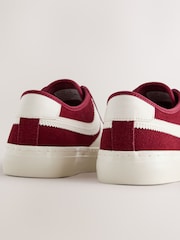 Chocolate Brown Forever Comfort® Suede Side Stripe Skater Lace Up Trainers - Image 4 of 5