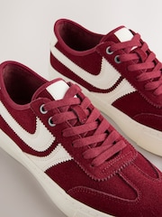 Chocolate Brown Forever Comfort® Suede Side Stripe Skater Lace Up Trainers - Image 5 of 5