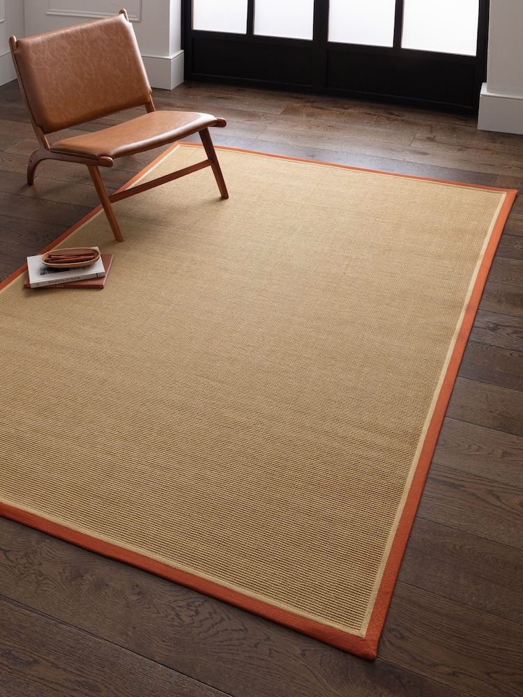 Asiatic Rugs Rust Linen Bordo Boucle Rug - Image 1 of 6