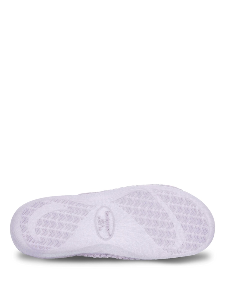 جامنی - Totes Ladies Isotoner Popcorn Turnover Open Toe Slippers - تصویر 4 از 4