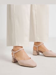JD Williams Pink Wide Fit Two Part Heeled Shoes - Image 3 of 4