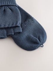 Navy - Knitted Flip Mitten Gloves (3-16yrs) - Larawan 2 ng 3