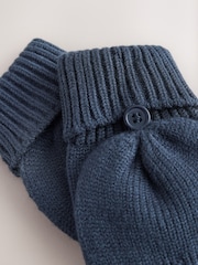 Navy - Knitted Flip Mitten Gloves (3-16yrs) - Larawan 3 ng 3