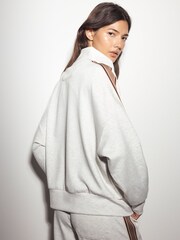 Grey Marl Active Modal Zip Neck Sweatshirt - Image 3 of 7